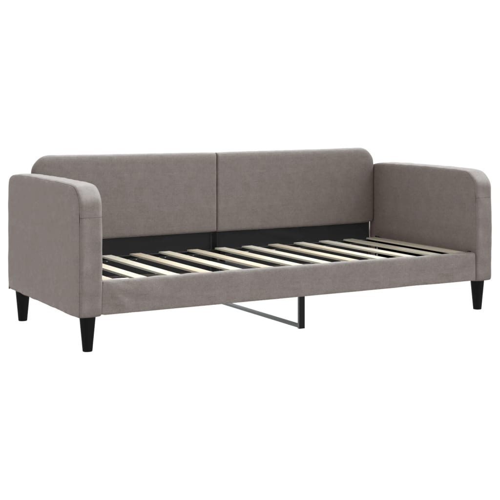 Lit de jour avec gigogne et tiroirs taupe 80x200 cm tissu - XIOS