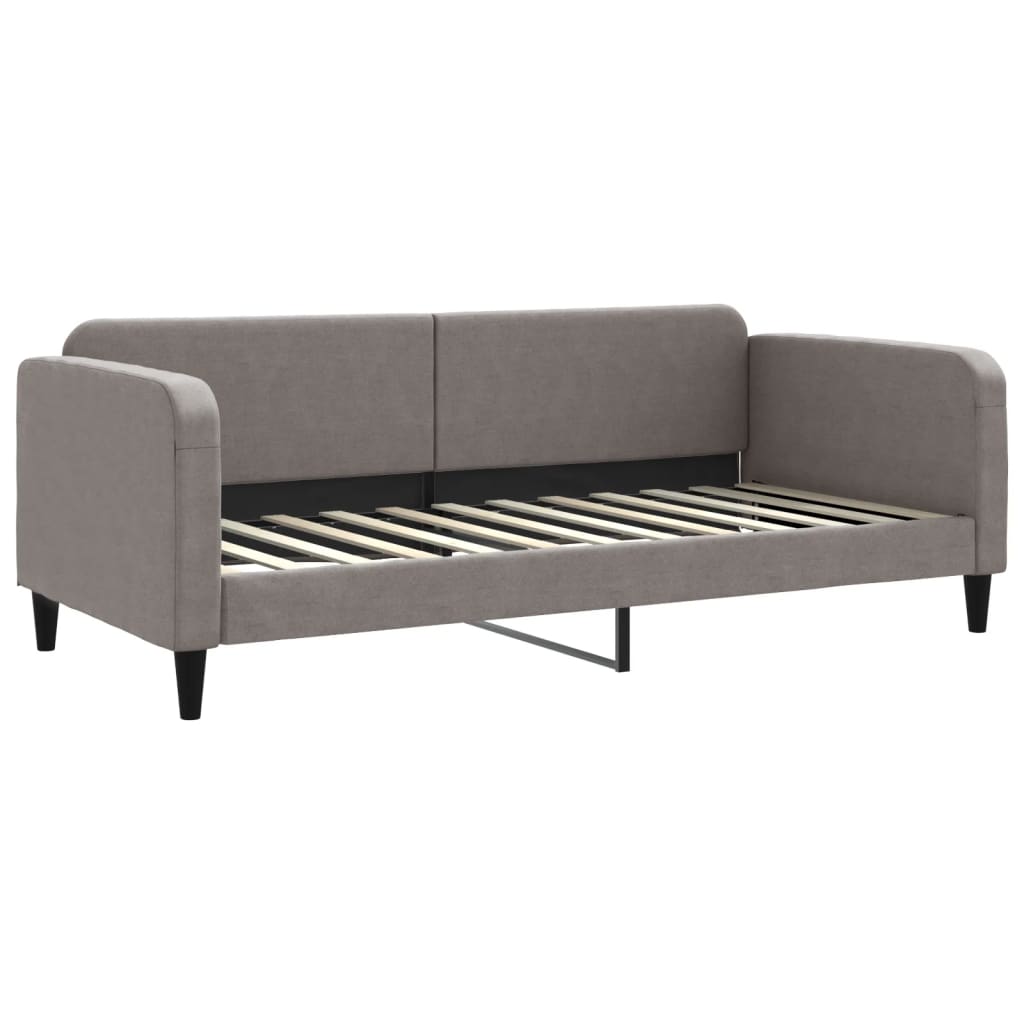 Lit de jour avec gigogne et tiroirs taupe 90x200 cm tissu - XIOS