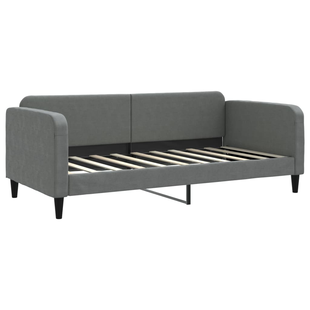 Lit de jour avec gigogne et tiroirs gris foncé 90x190 cm tissu - XIOS