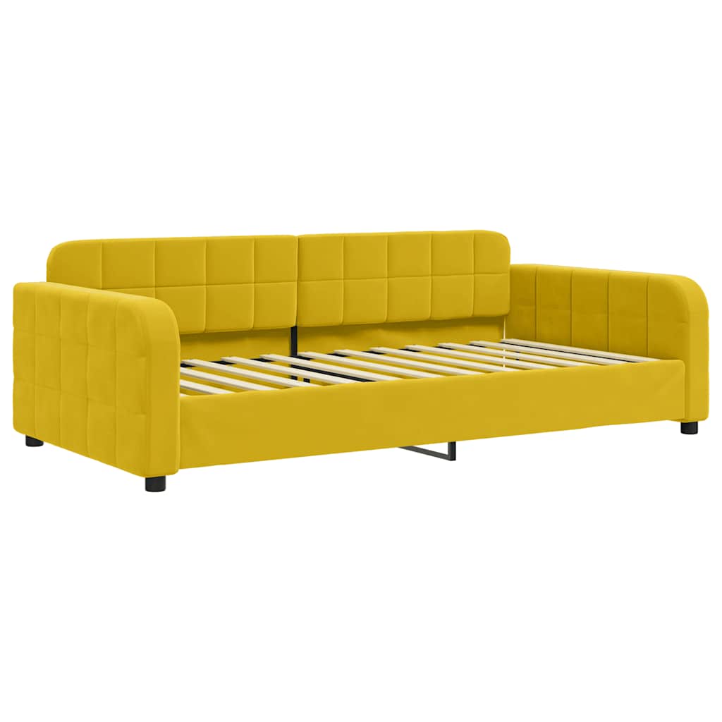 Lit de jour avec matelas jaune 90x200 cm velours - XIOS