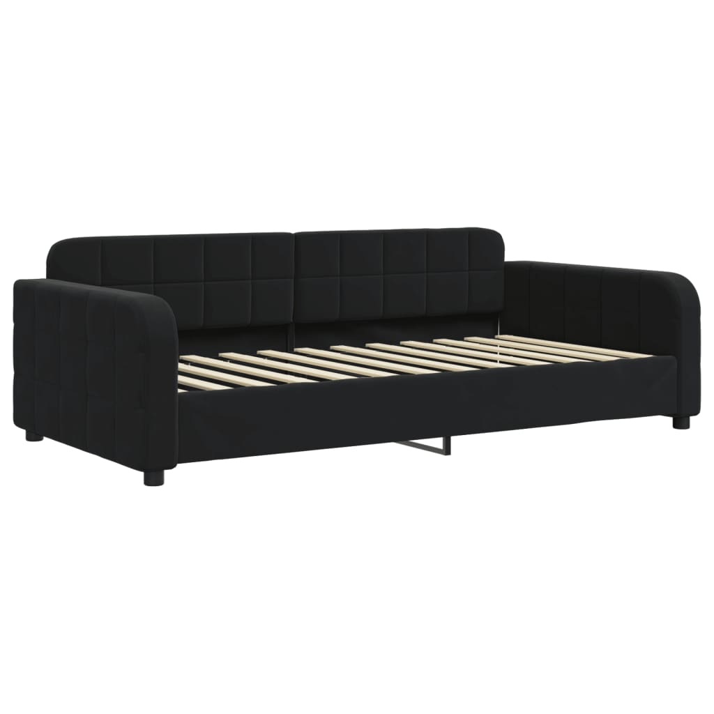 Lit de jour avec matelas noir 100x200 cm velours - XIOS