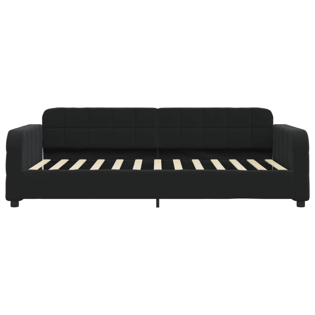 Lit de jour avec matelas noir 100x200 cm velours - XIOS
