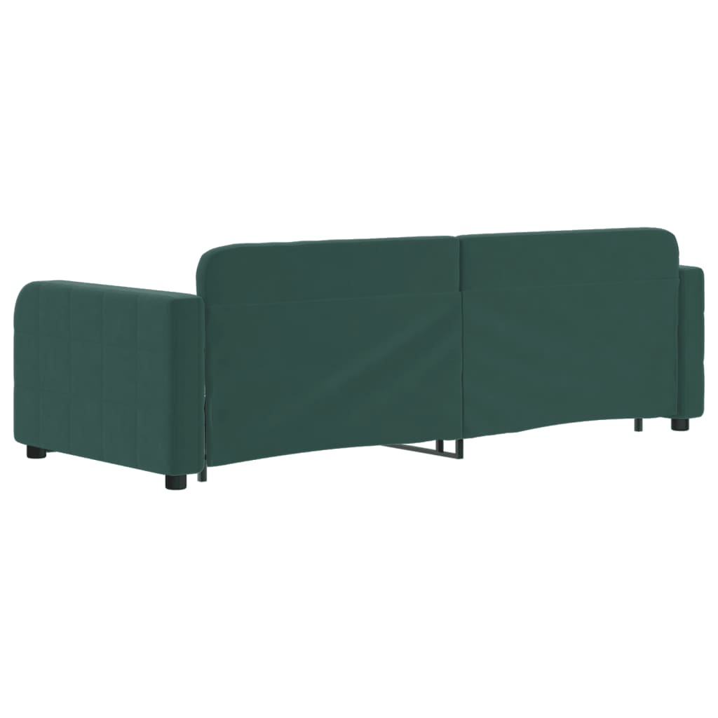 Lit de jour avec gigogne sans matelas vert foncé 80x200 cm - XIOS