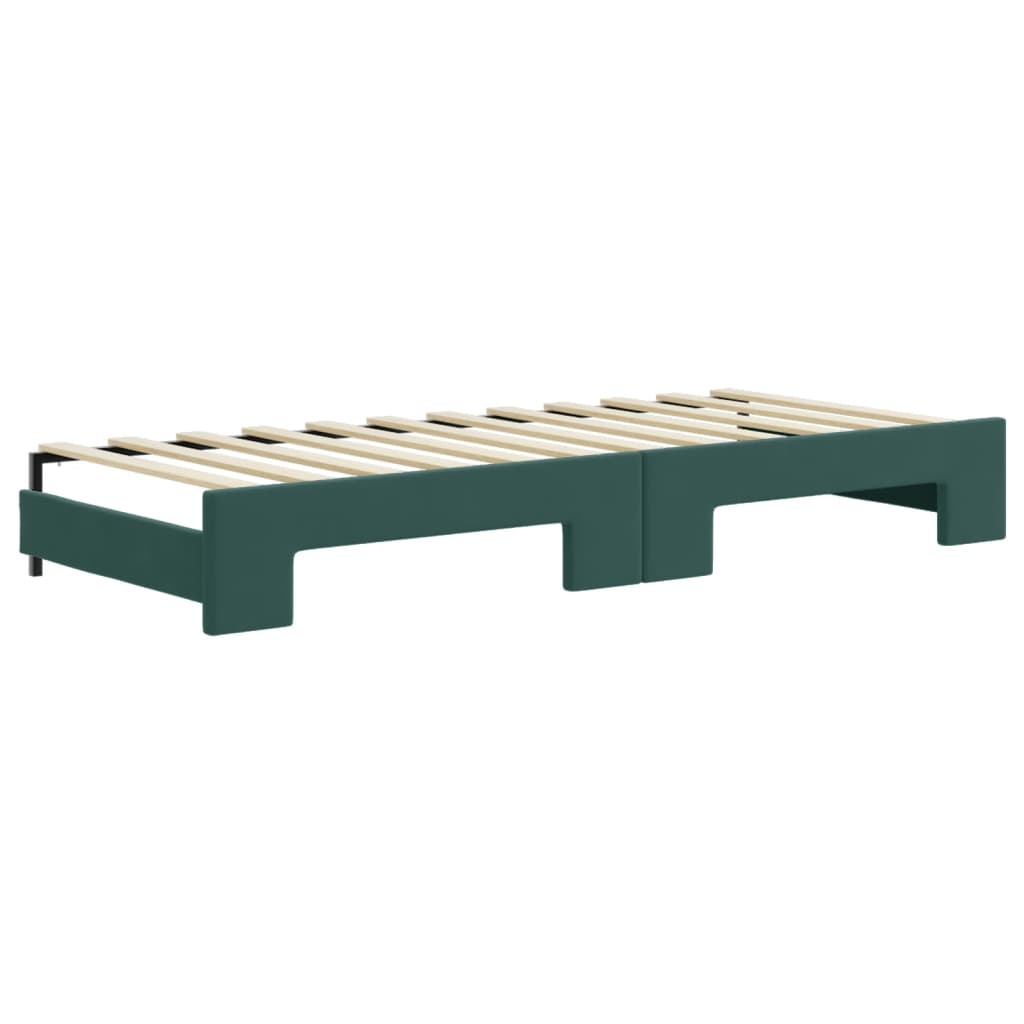 Lit de jour avec gigogne sans matelas vert foncé 80x200 cm - XIOS