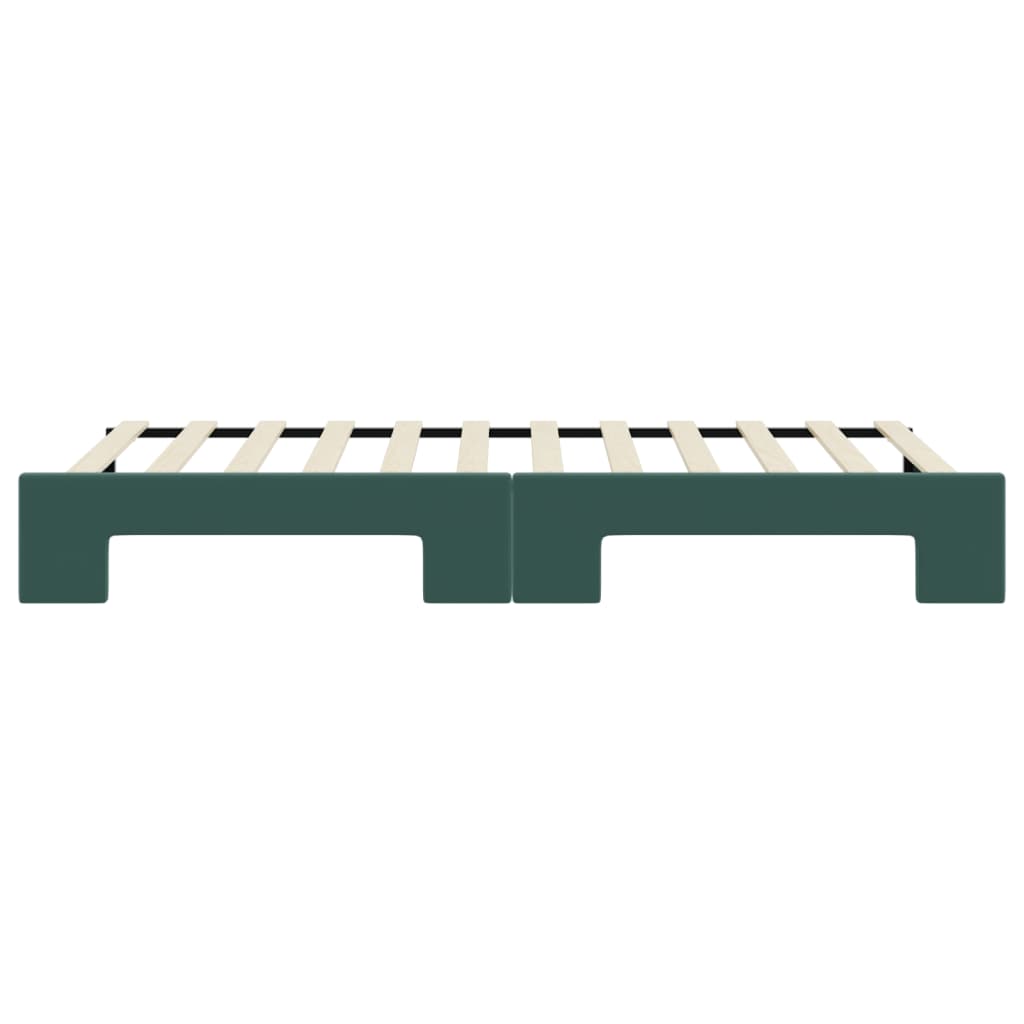 Lit de jour avec gigogne sans matelas vert foncé 80x200 cm - XIOS