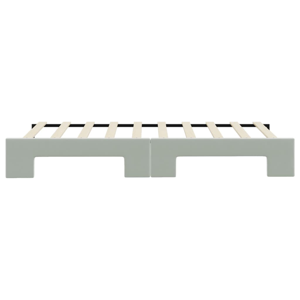 Lit de jour avec lit gigogne gris clair 90x190 cm velours