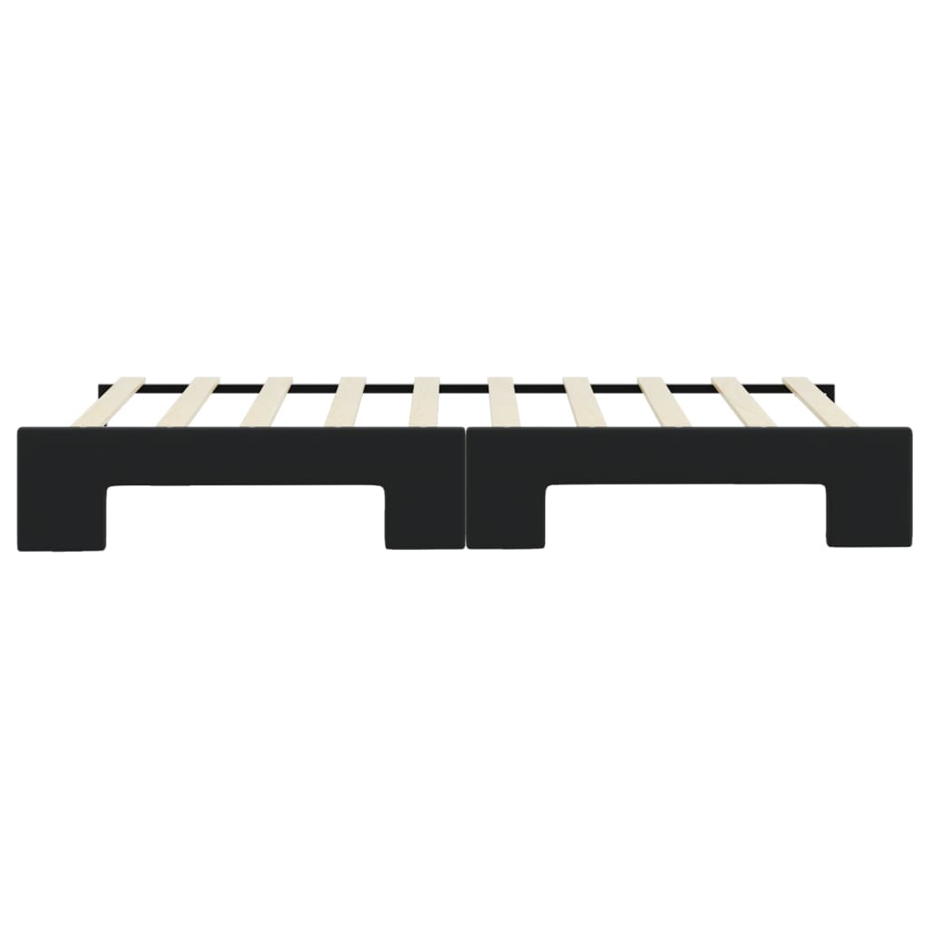 Lit de jour avec lit gigogne noir 90x190 cm velours