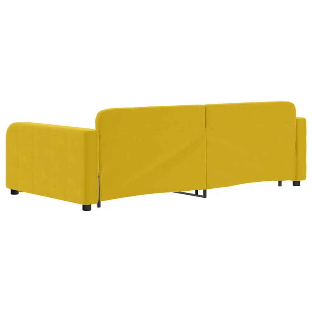 Lit de jour avec gigogne et tiroirs jaune 100x200 cm velours - XIOS