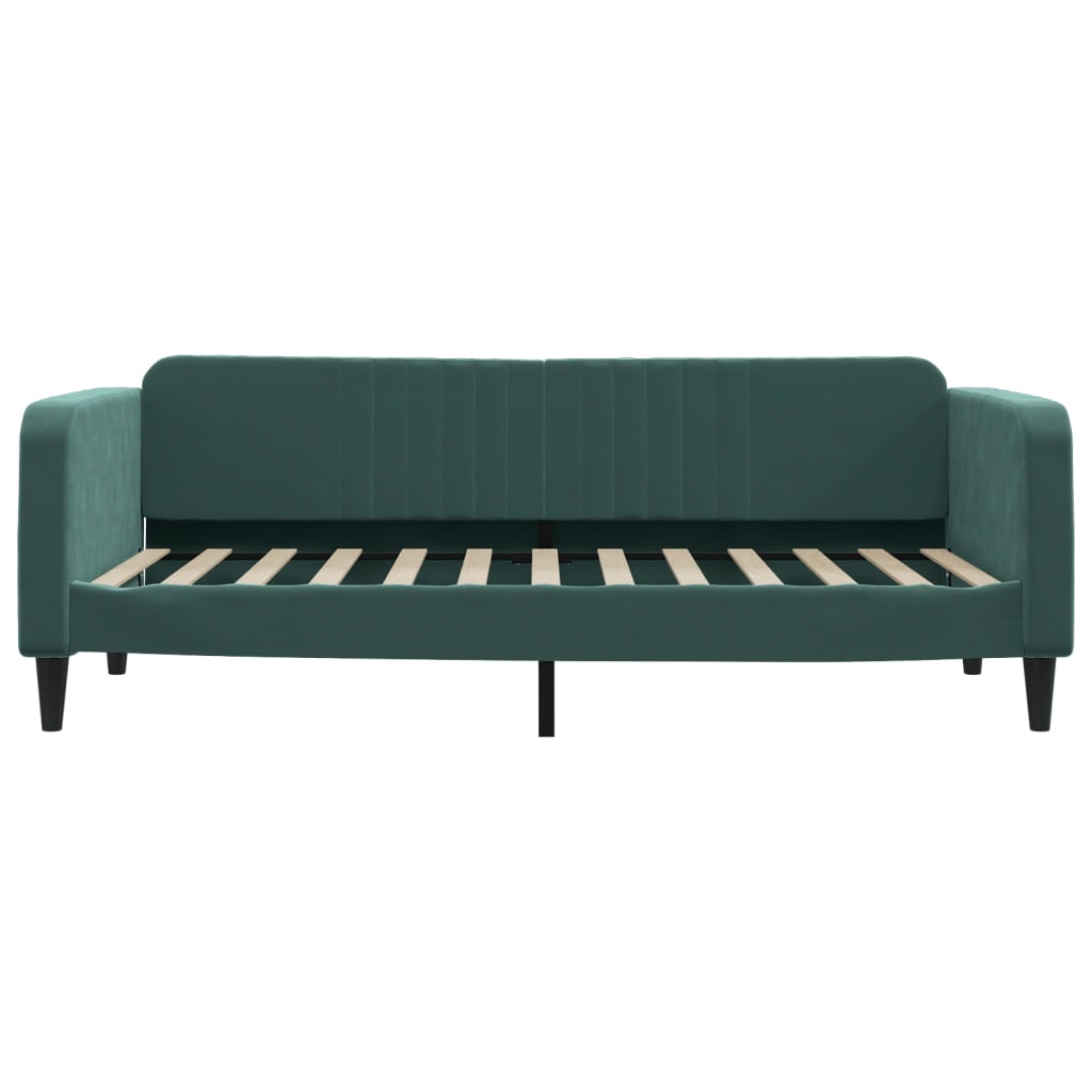 Lit de jour avec matelas vert foncé 90x200 cm velours - XIOS