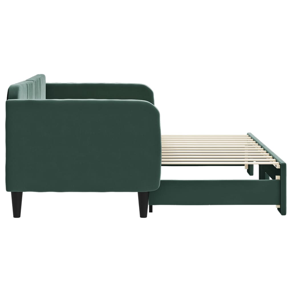 Lit de jour avec gigogne sans matelas vert foncé 80x200 cm - XIOS