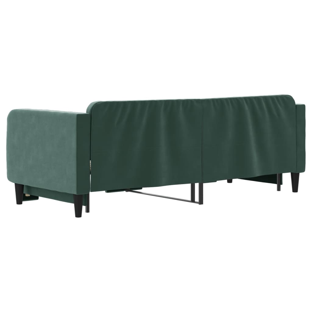 Lit de jour avec gigogne sans matelas vert foncé 80x200 cm - XIOS