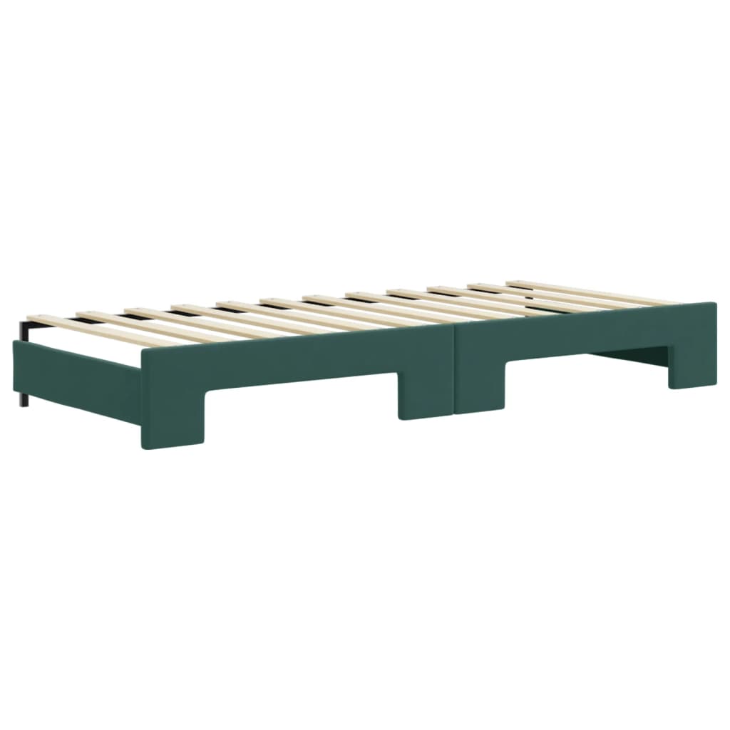 Lit de jour avec gigogne sans matelas vert foncé 80x200 cm - XIOS
