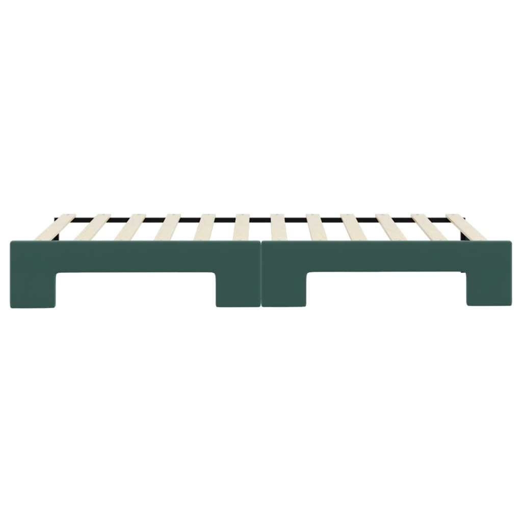 Lit de jour avec gigogne sans matelas vert foncé 80x200 cm - XIOS