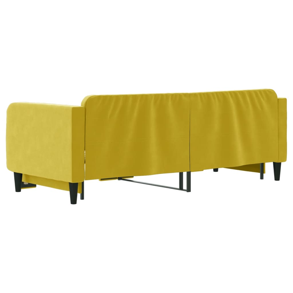 Lit de jour avec lit gigogne jaune 90x200 cm velours - XIOS