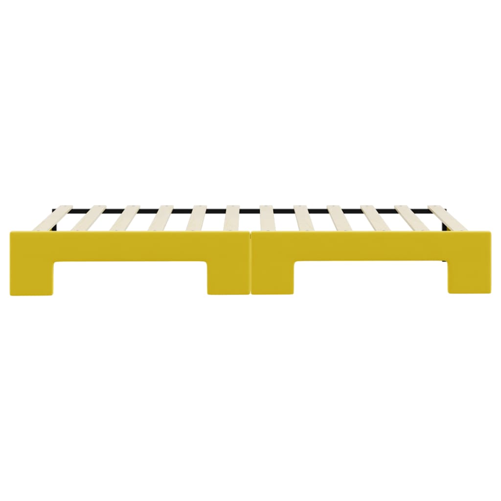 Lit de jour avec lit gigogne jaune 90x200 cm velours - XIOS