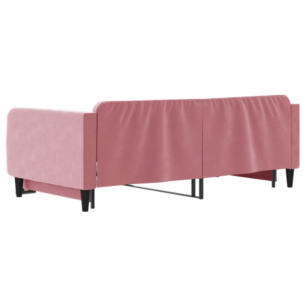 Lit de jour avec lit gigogne rose 100x200 cm velours - XIOS