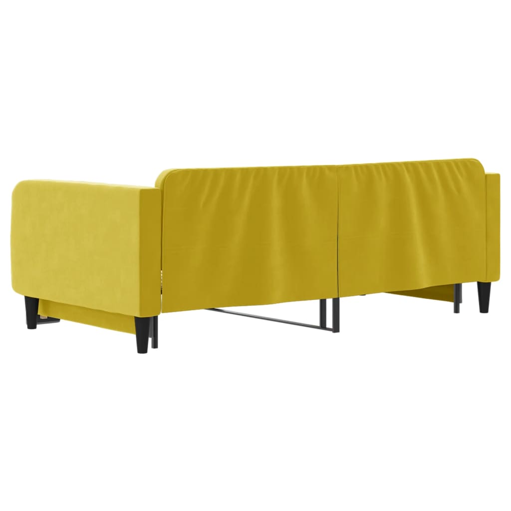 Lit de jour avec lit gigogne jaune 100x200 cm velours - XIOS