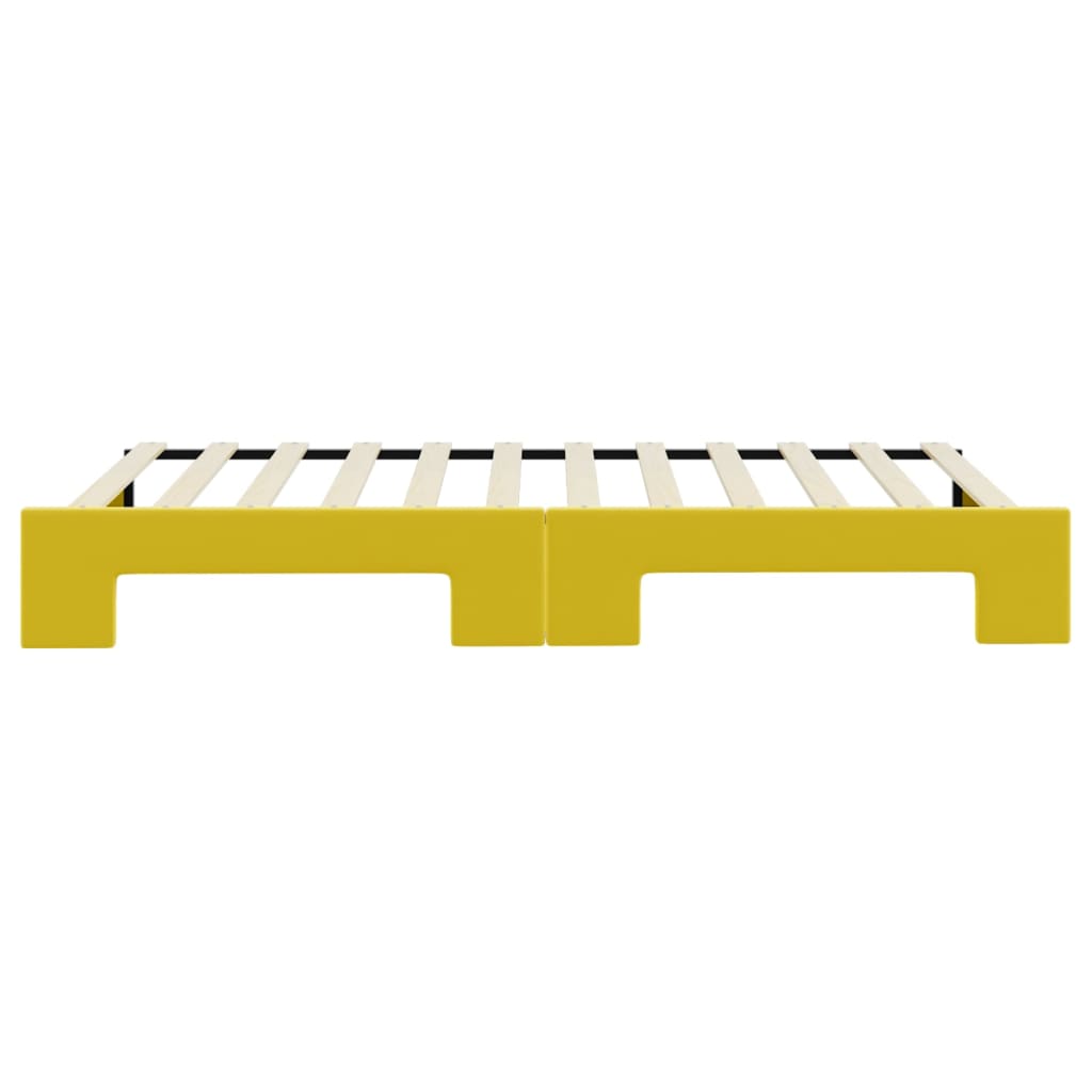 Lit de jour avec lit gigogne jaune 100x200 cm velours - XIOS