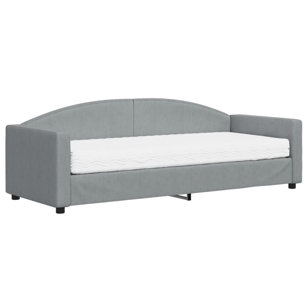 Lit de jour avec matelas gris clair 80x200 cm tissu - XIOS