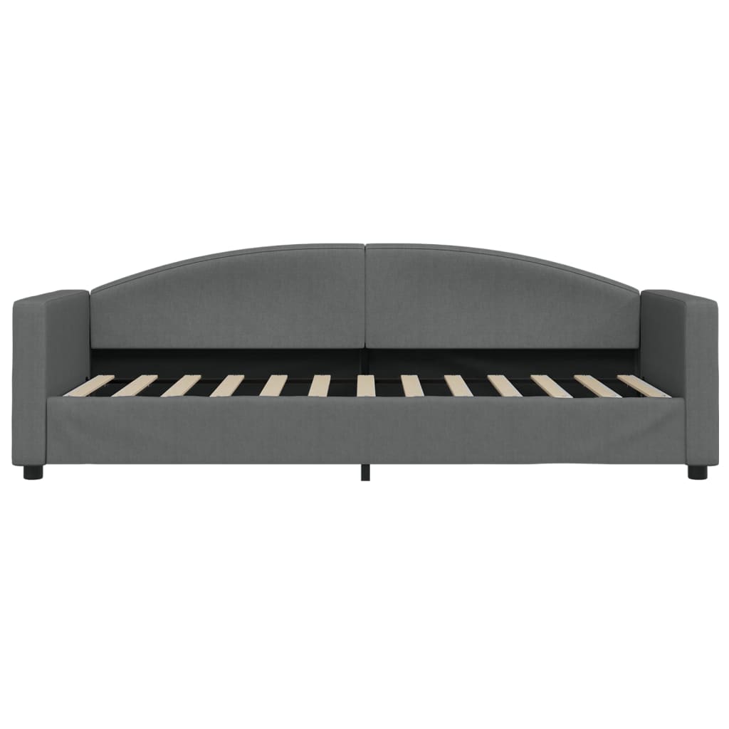 Lit de jour avec matelas gris foncé 80x200 cm tissu - XIOS