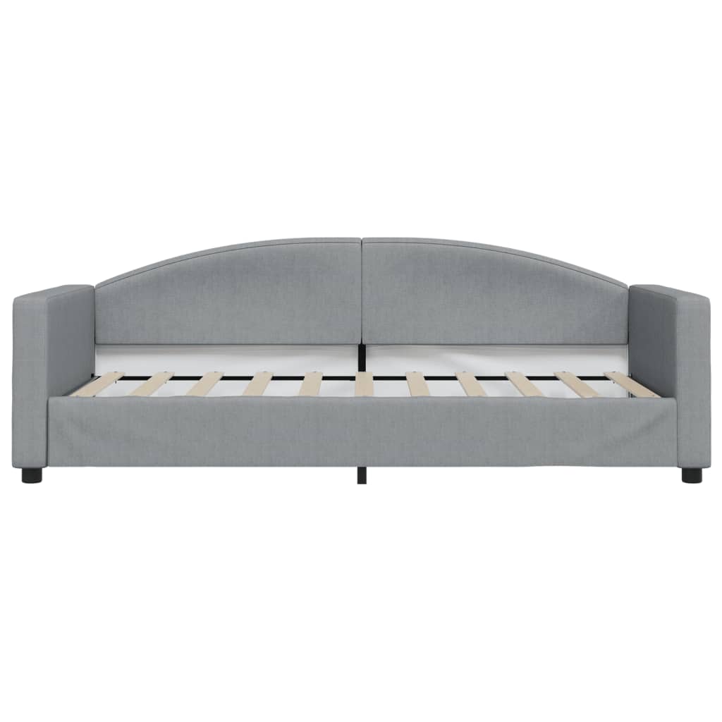 Lit de jour avec matelas gris clair 90x190 cm tissu - XIOS