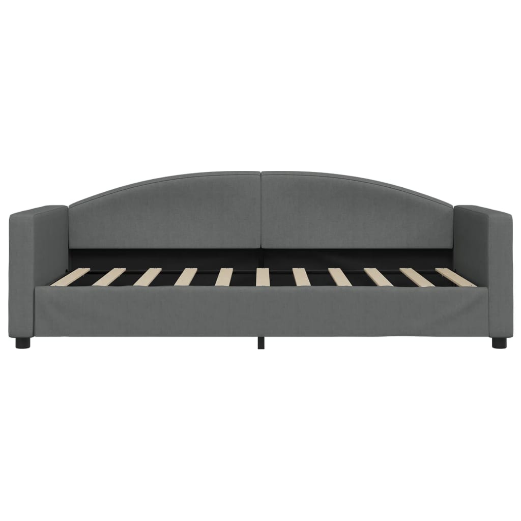 Lit de jour avec matelas gris foncé 90x190 cm tissu - XIOS