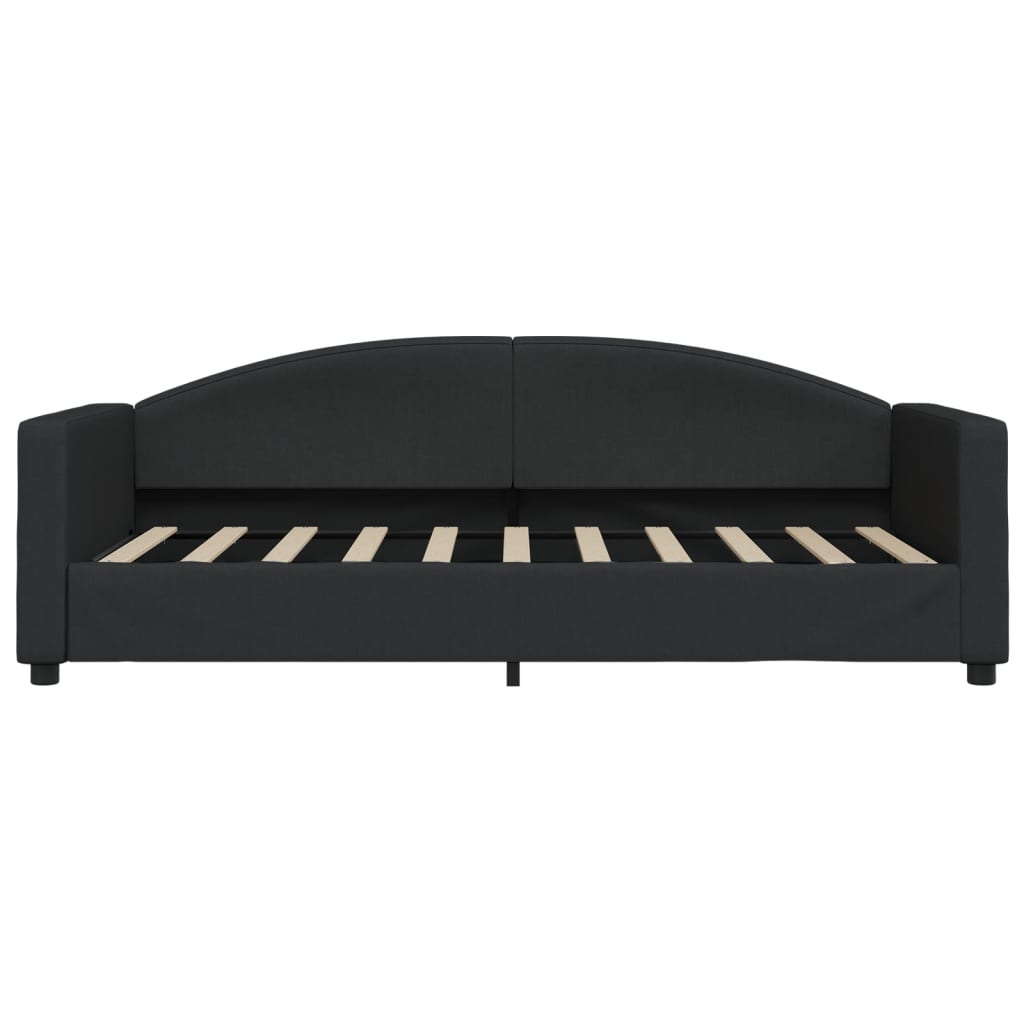 Lit de jour avec matelas noir 90x190 cm tissu - XIOS