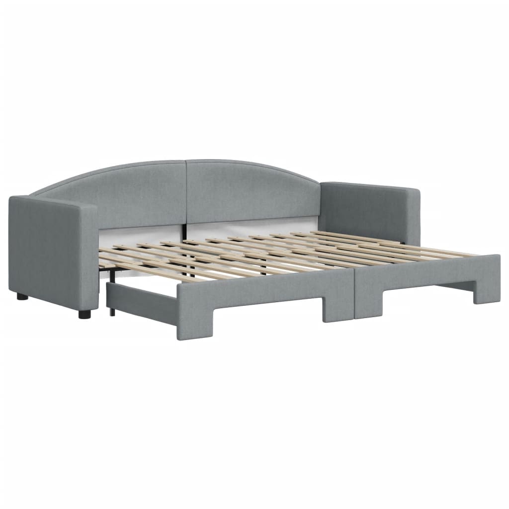 Lit de jour avec gigogne sans matelas gris clair 80x200 cm - XIOS