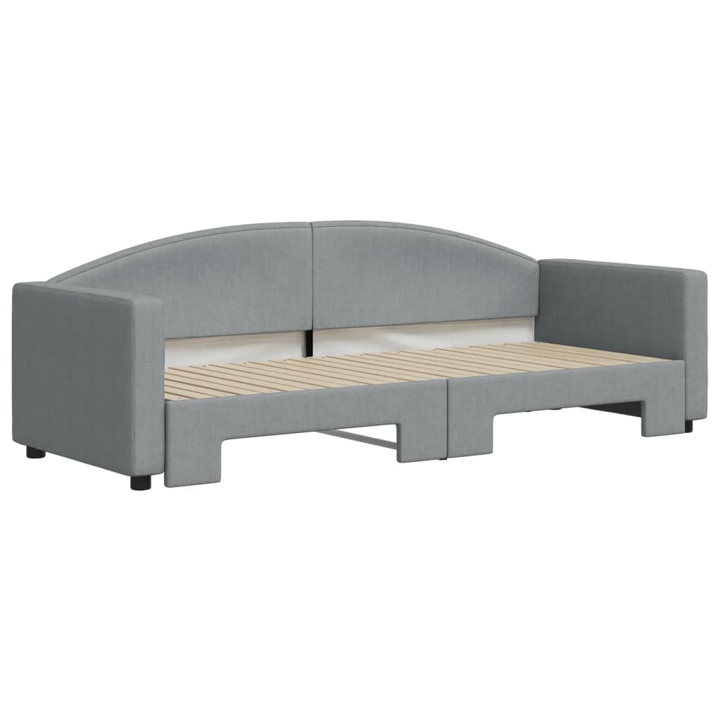 Lit de jour avec gigogne sans matelas gris clair 80x200 cm - XIOS