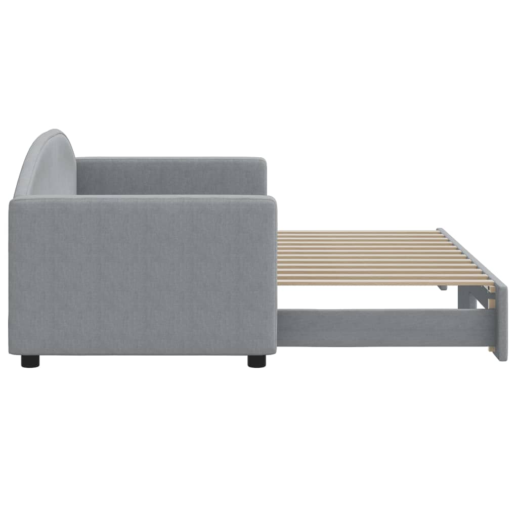 Lit de jour avec gigogne sans matelas gris clair 80x200 cm - XIOS