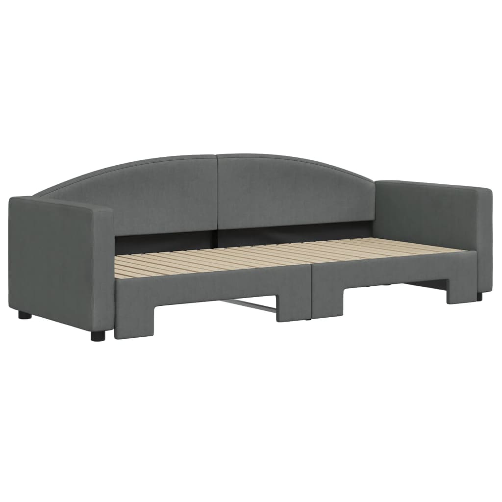 Lit de jour avec gigogne sans matelas gris foncé 80x200 cm - XIOS