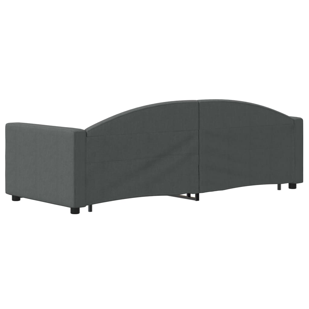 Lit de jour avec gigogne sans matelas gris foncé 80x200 cm - XIOS