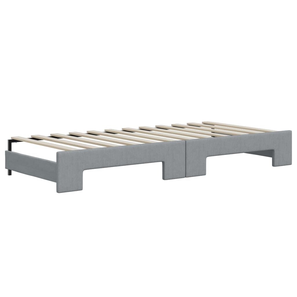 Lit de jour avec gigogne sans matelas gris clair 90x200 cm - XIOS