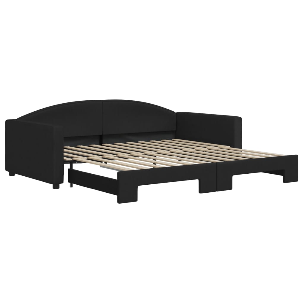 Lit de jour avec gigogne sans matelas noir 100x200 cm - XIOS