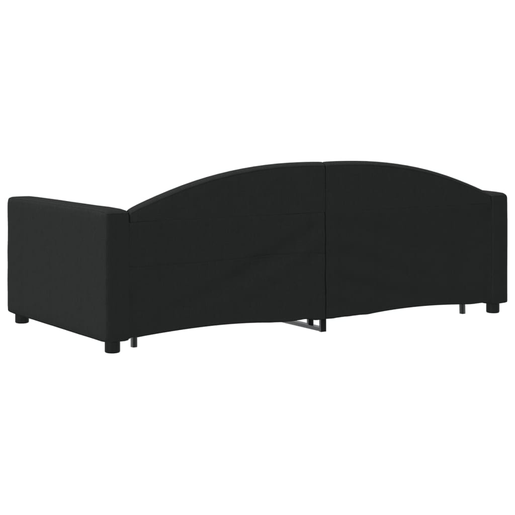 Lit de jour avec lit gigogne noir 90x190 cm tissu