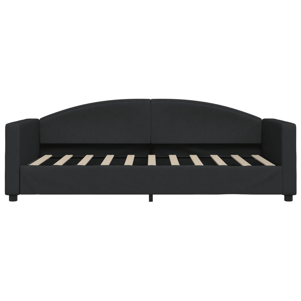 Lit de jour avec lit gigogne noir 90x190 cm tissu