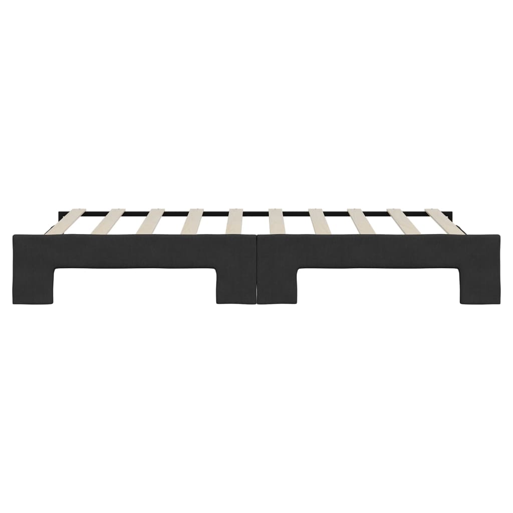 Lit de jour avec lit gigogne noir 90x190 cm tissu