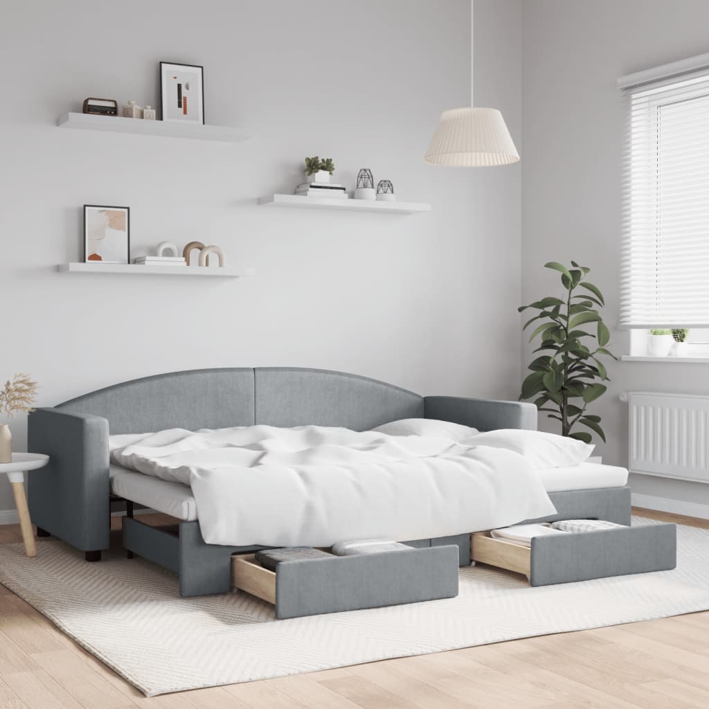 Lit de jour avec gigogne et tiroirs sans matelas 80x200 cm - XIOS