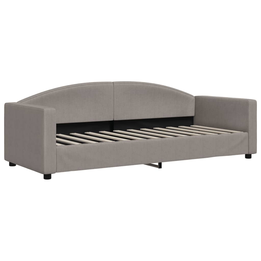 Lit de jour avec gigogne et tiroirs taupe 80x200 cm tissu - XIOS