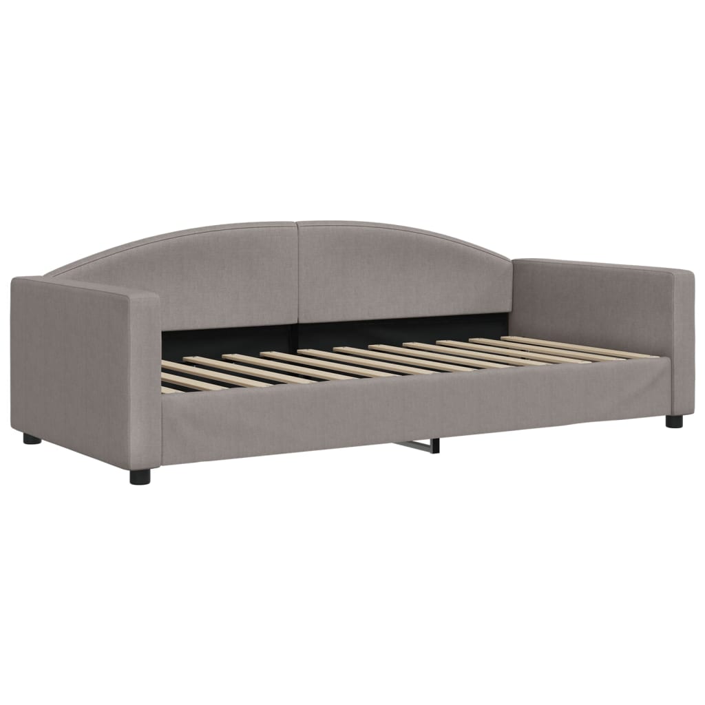 Lit de jour avec gigogne et tiroirs taupe 90x200 cm tissu - XIOS