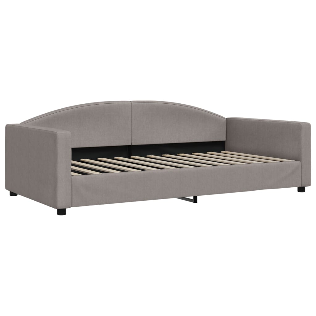 Lit de jour avec gigogne et tiroirs taupe 100x200 cm tissu - XIOS