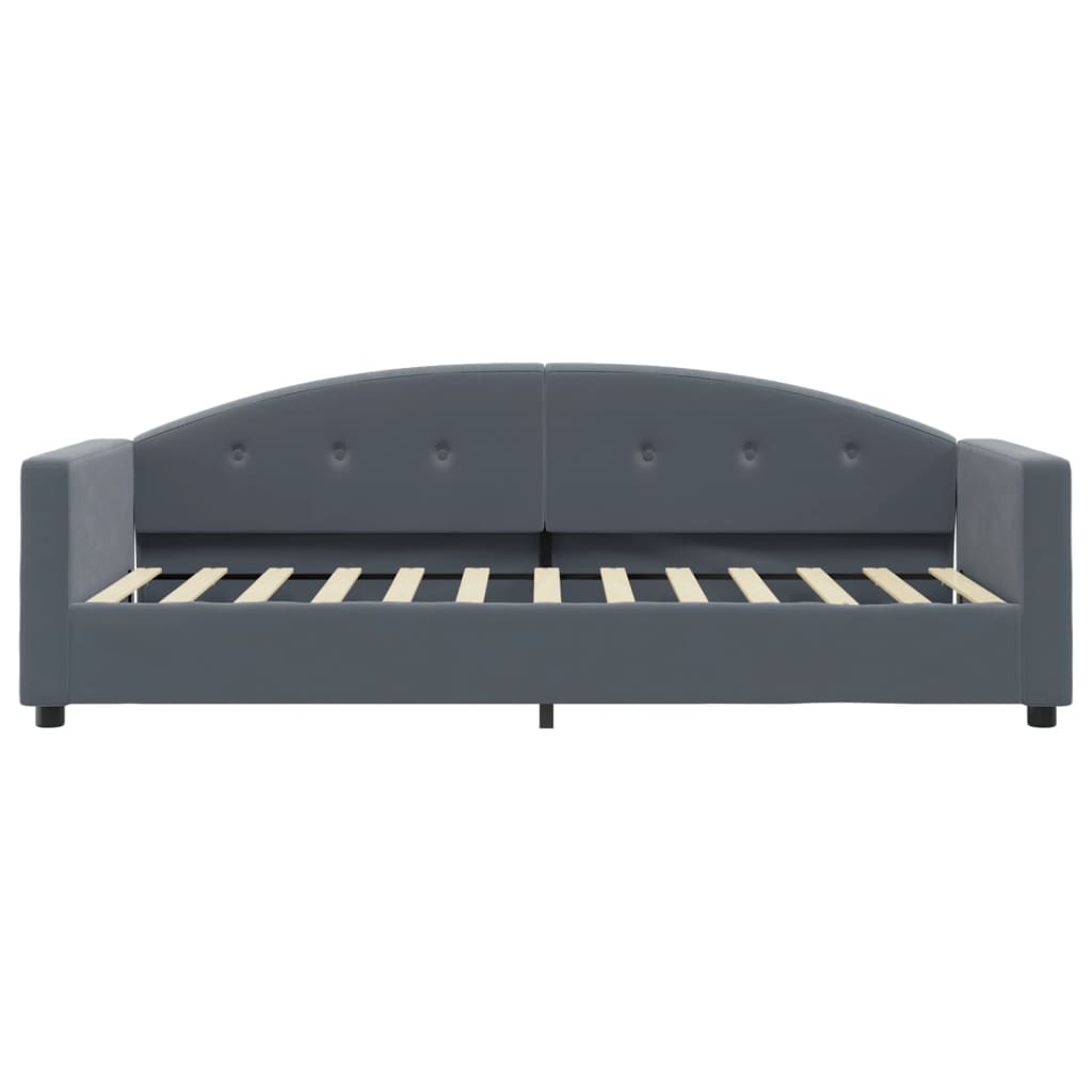 Lit de jour avec matelas gris foncé 80x200 cm velours - XIOS