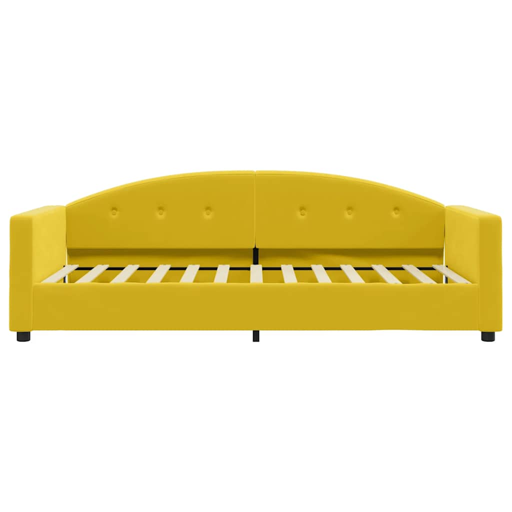 Lit de jour avec matelas jaune 90x200 cm velours - XIOS