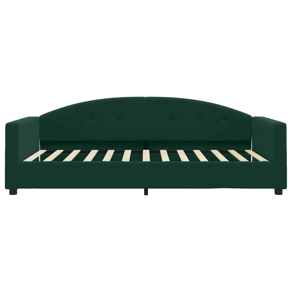 Lit de jour avec matelas vert foncé 100x200 cm velours