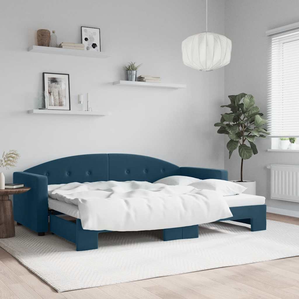Lit de jour avec gigogne sans matelas bleu 80x200 cm - XIOS