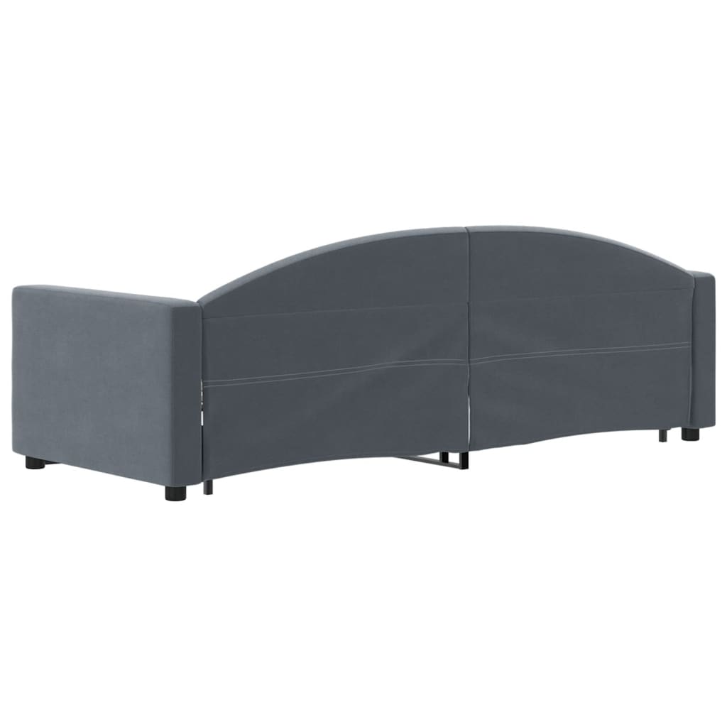 Lit de jour avec gigogne sans matelas gris foncé 80x200 cm - XIOS