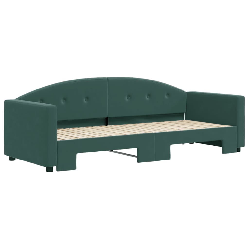 Lit de jour avec gigogne sans matelas vert foncé 80x200 cm - XIOS