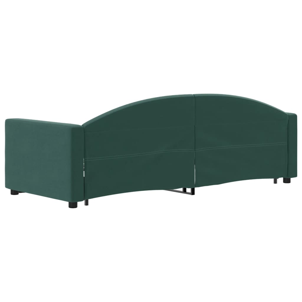 Lit de jour avec gigogne sans matelas vert foncé 80x200 cm - XIOS