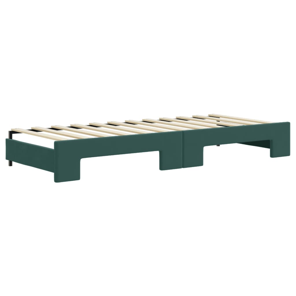 Lit de jour avec gigogne sans matelas vert foncé 80x200 cm - XIOS