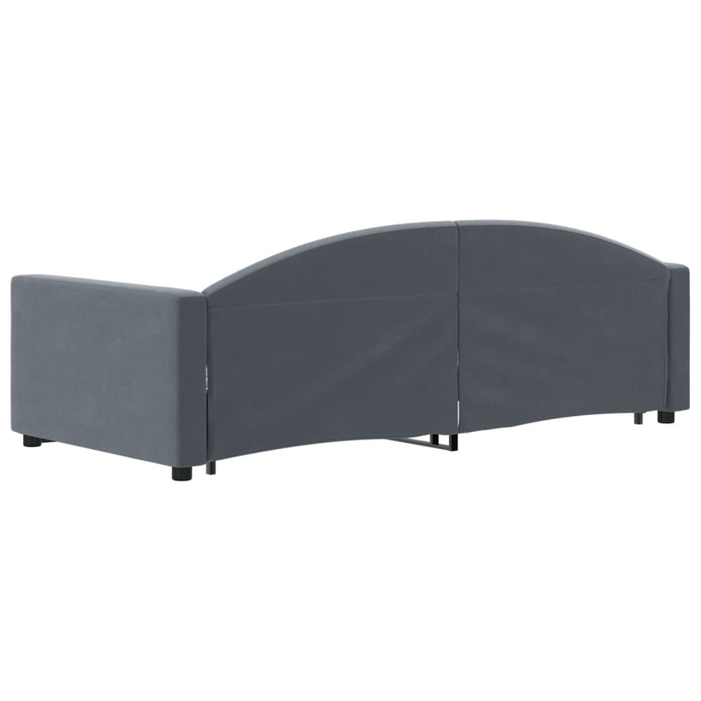 Lit de jour avec gigogne sans matelas gris foncé 90x200 cm - XIOS